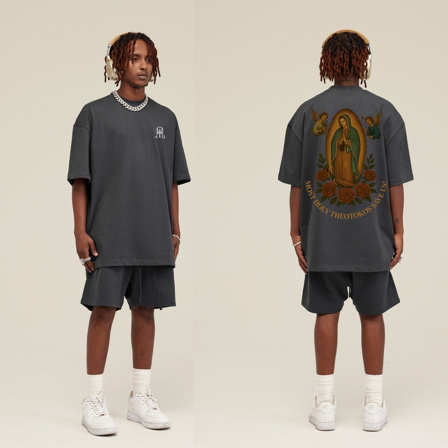 Xristos Pax Oversize-T-Shirt – “Most Holy Theotokos, Save Us”