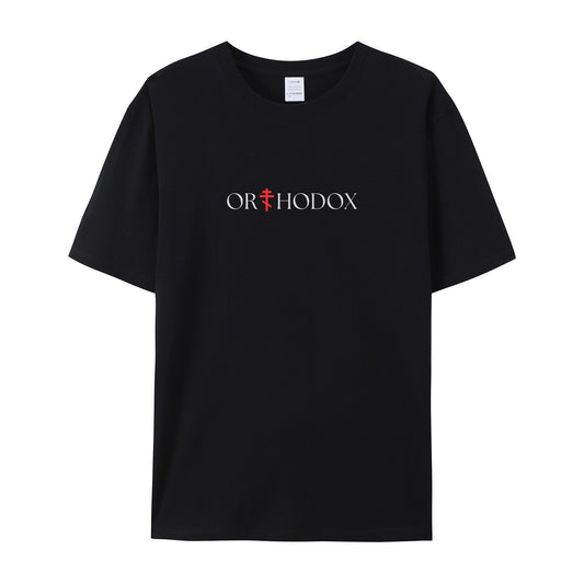 ORTHODOX T-Shirt – Statement für Glauben und Stärke - Schwarz/Weiss