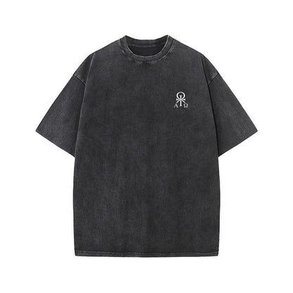 Oversize-T-Shirt – “Dead to This World, Alive in Christ” - Schwarz/Grau