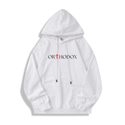 ORTHODOX Hoodie – Statement für Glauben und Stärke - Schwarz/Weiss